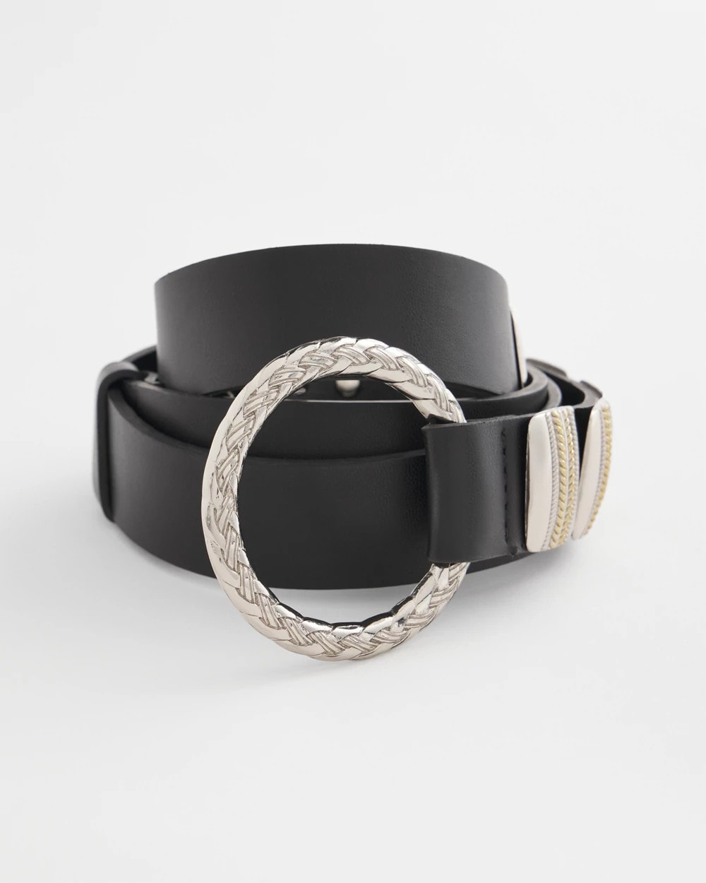 Mixed Metal Clasp Belt Black - Chico's