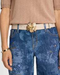 Floral Buckle Trouser Belt Neutral - Chico's