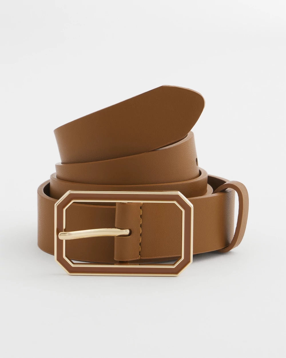Cognac Enamel Buckle Trouser Belt Brown - Chico's