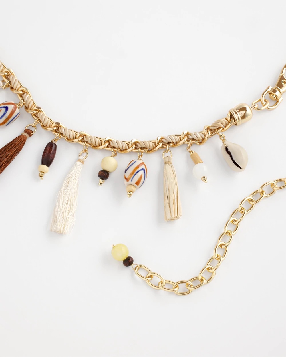Novelty Beaded Chain Belt Natural - Chico's