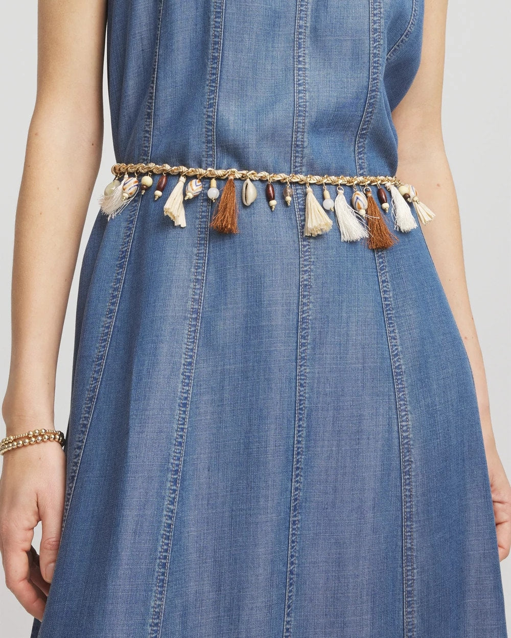 Novelty Beaded Chain Belt Natural - Chico's
