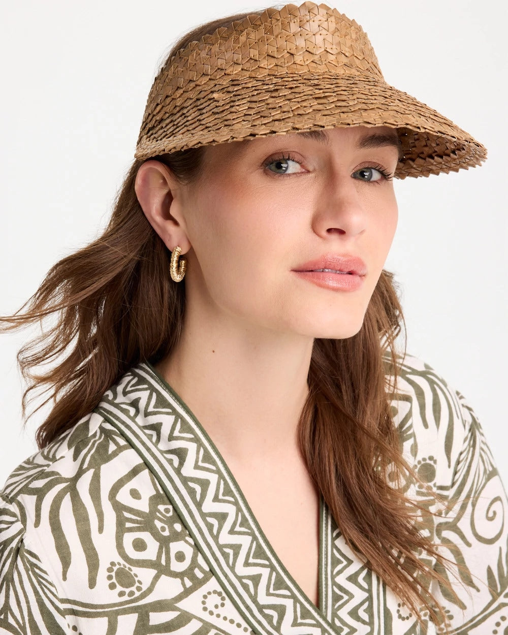 Chico's x Romi Santorini Visor Hat Brown - Chico's