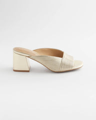 Vinia Metallic Rope Block Heels Gold - Chico's