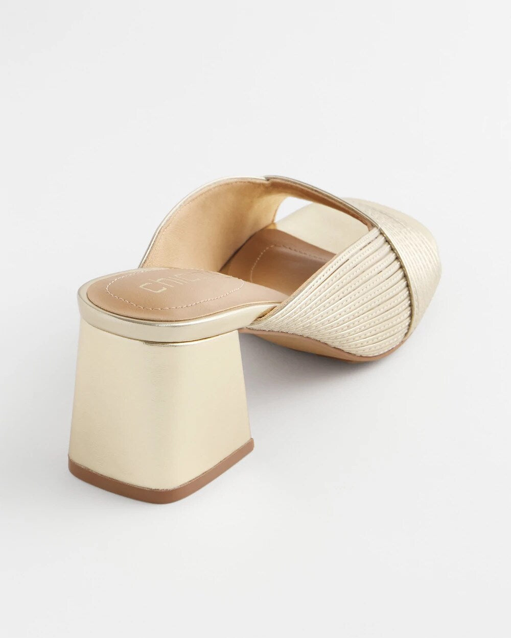 Vinia Metallic Rope Block Heels Gold - Chico's