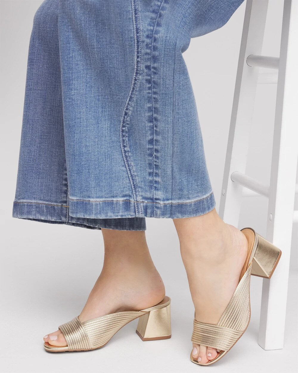 Vinia Metallic Rope Block Heels Gold - Chico's