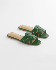 Cassidy Cross-Strap Slide Sandals Green - Chico's