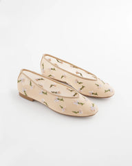 Orchid Embroidered Ballet Flats Natural - Chico's