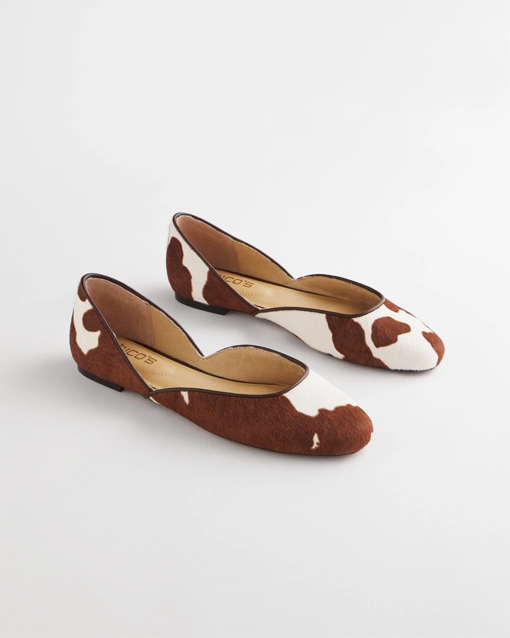 Sophie Pony Haircalf Leather Flats Neutral - Chico's