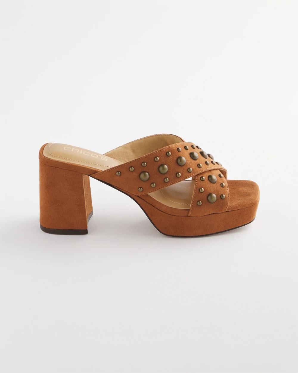 Vale Western Suede Block Heels Cognac - Chico's