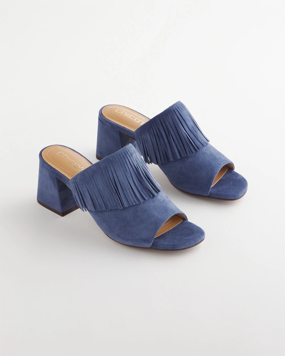 Blue Lotus Suede Fringe Block Heels Blue Lotus - Chico's