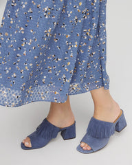 Blue Lotus Suede Fringe Block Heels Blue Lotus - Chico's