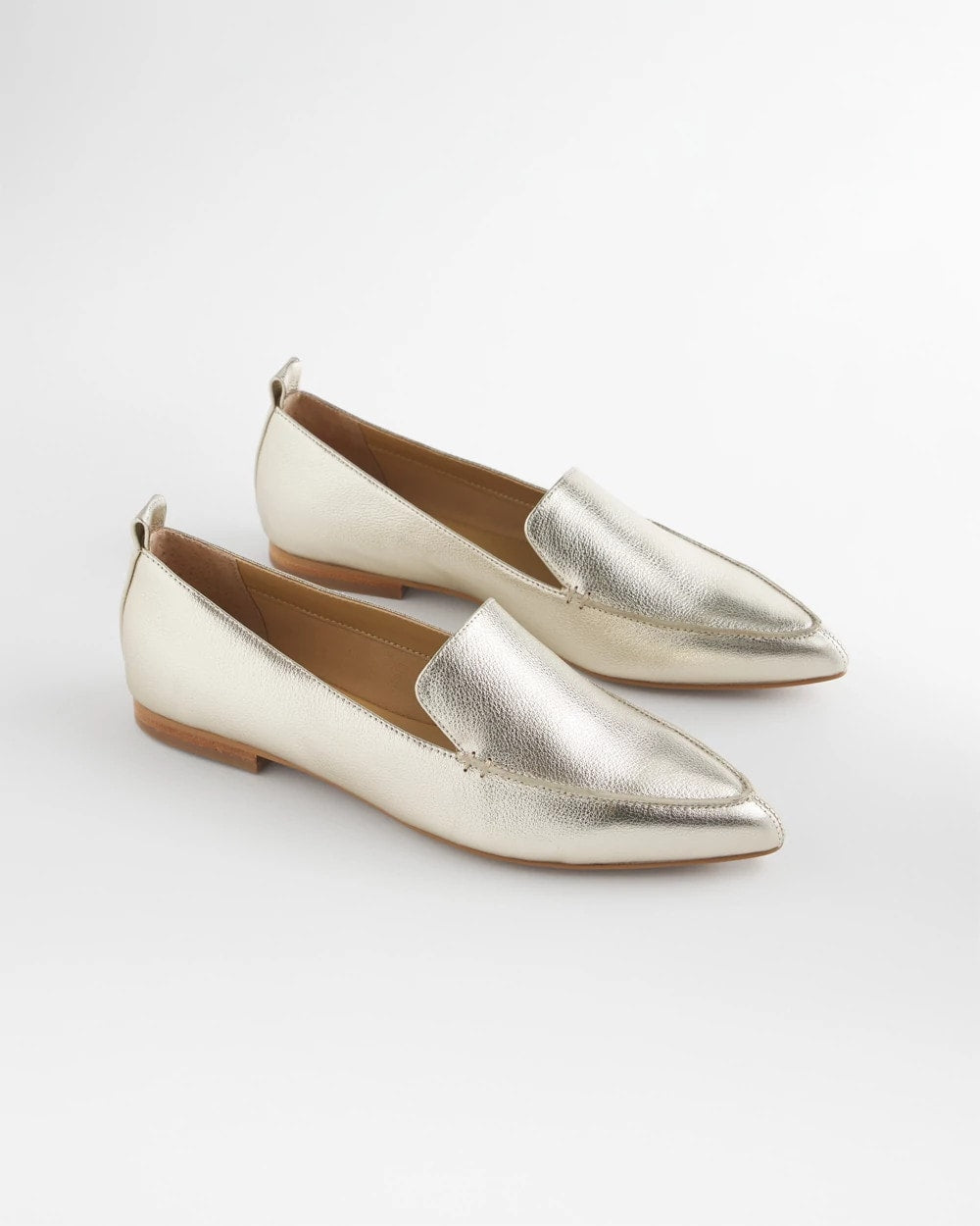 Gold Metallic Leather Loafer Gold - Chico's