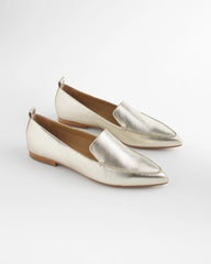 Gold Metallic Leather Loafer Gold - Chico's