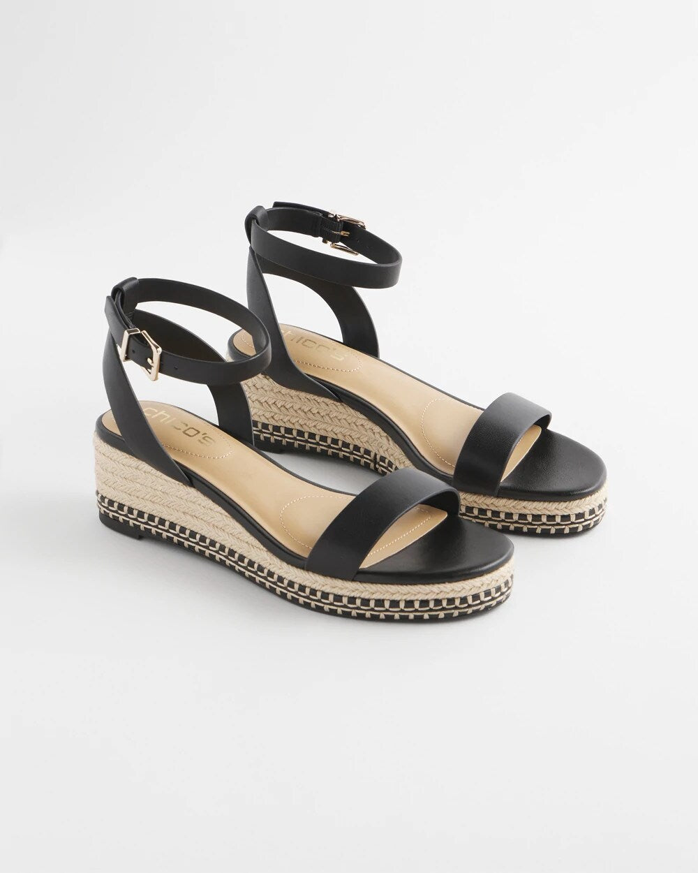 Brielle Espadrille Wedge Sandals Black - Chico's