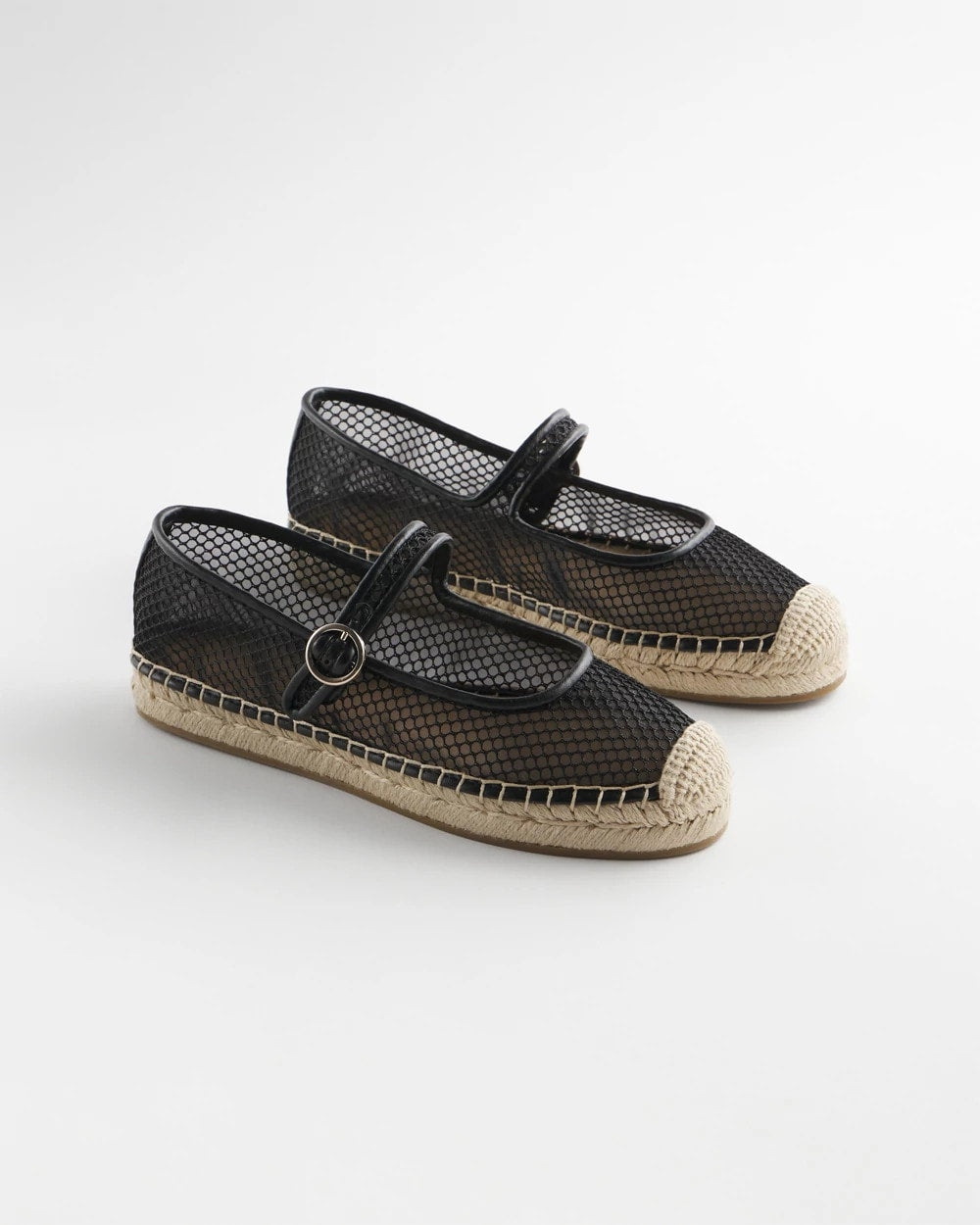 Eliana Mesh Mary Jane Espadrille Black - Chico's