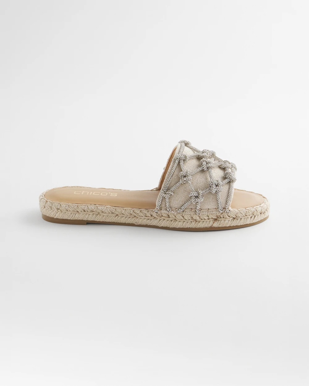 Linen Knotted Espadrille Slides Silver - Chico's