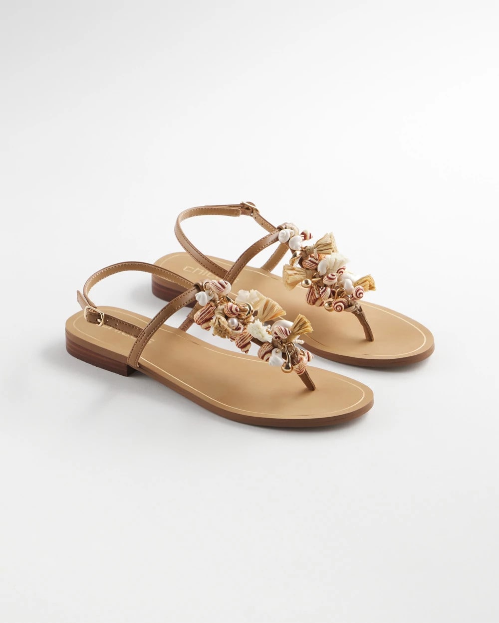 Beach Seashell T-Strap Sandals Natural - Chico's