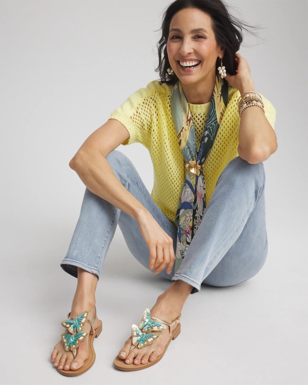 Butterfly T-Strap Sandal Metallic Multi - Chico's