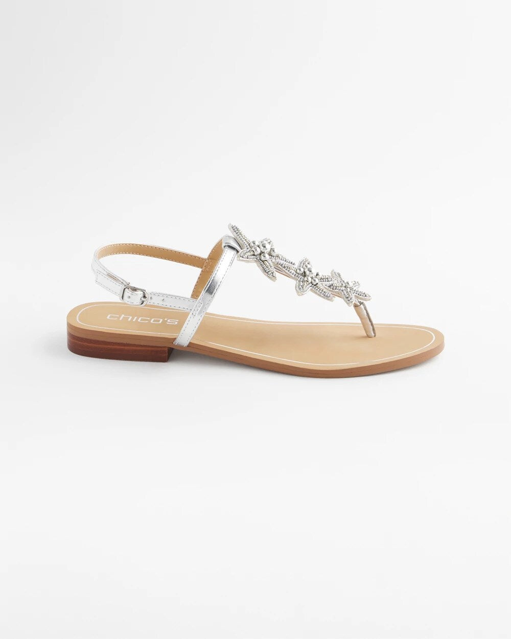 Beach Starfish T-Strap Sandals Silver - Chico's