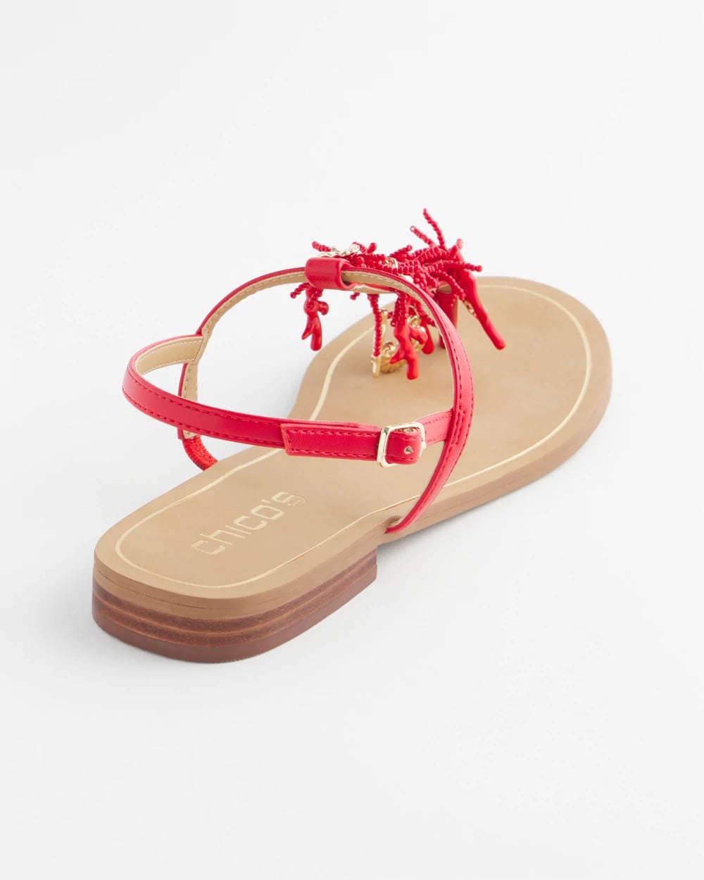 Coral Beach T-Strap Sandals Red - Chico's