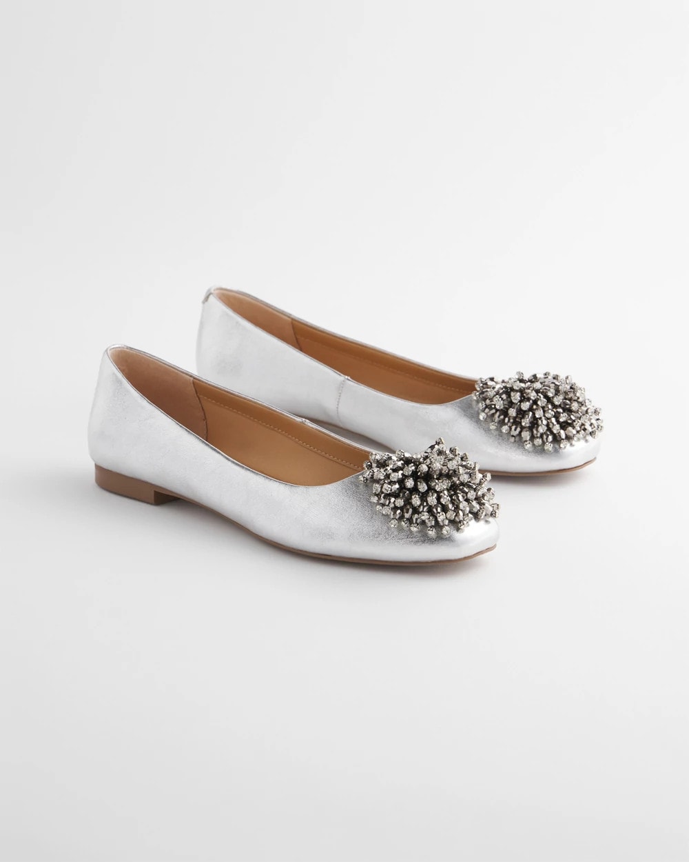 Omega Beaded Ballet Flats Metallic - Chico's
