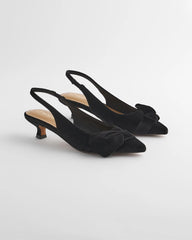 Charm Velvet Bow Kitten Heels Black - Chico's