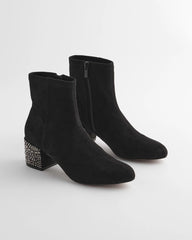 Embellished Destiny Art Deco Boot Heels Black - Chico's