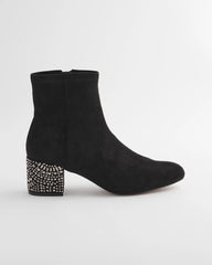 Embellished Destiny Art Deco Boot Heels Black - Chico's