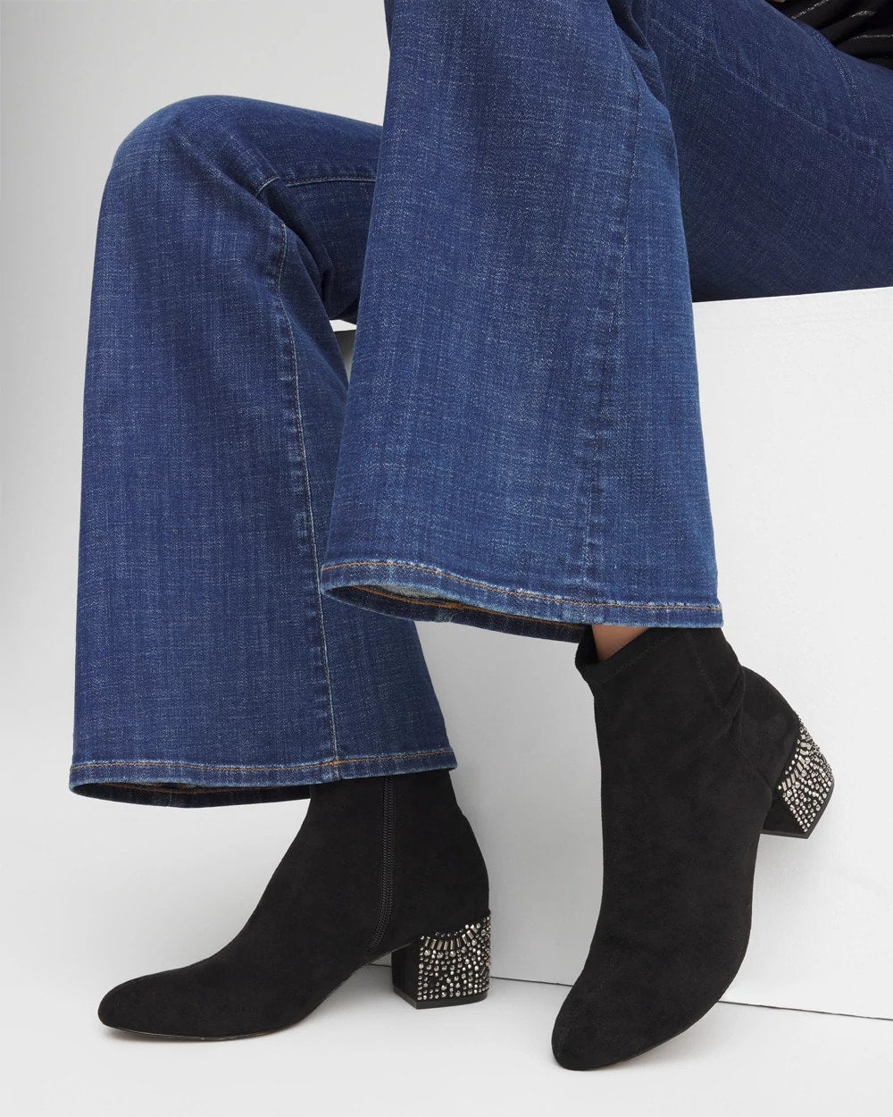 Embellished Destiny Art Deco Boot Heels Black - Chico's