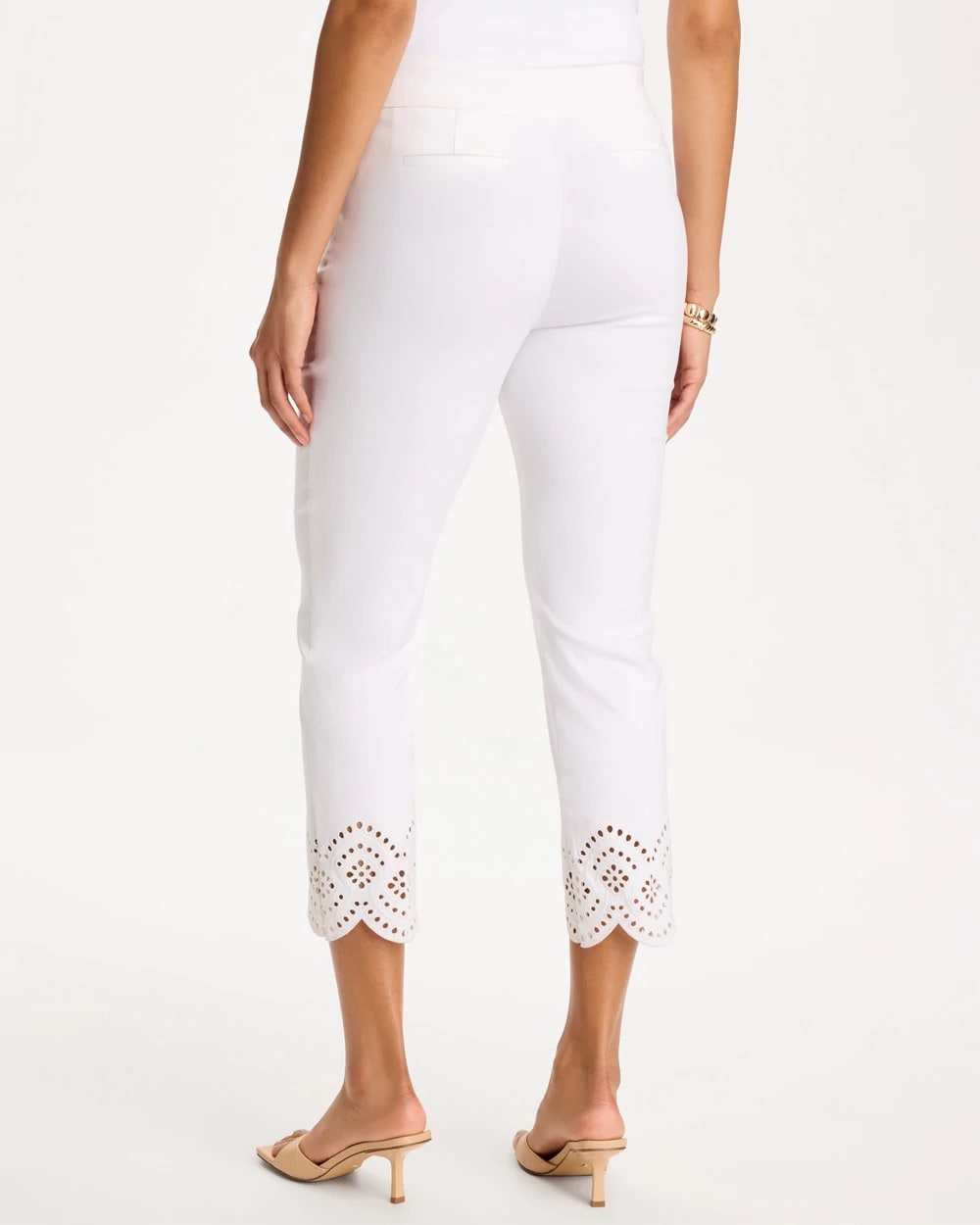 Petite Brigitte™ Slim Scalloped Ankle Pants Alabaster - Chico's