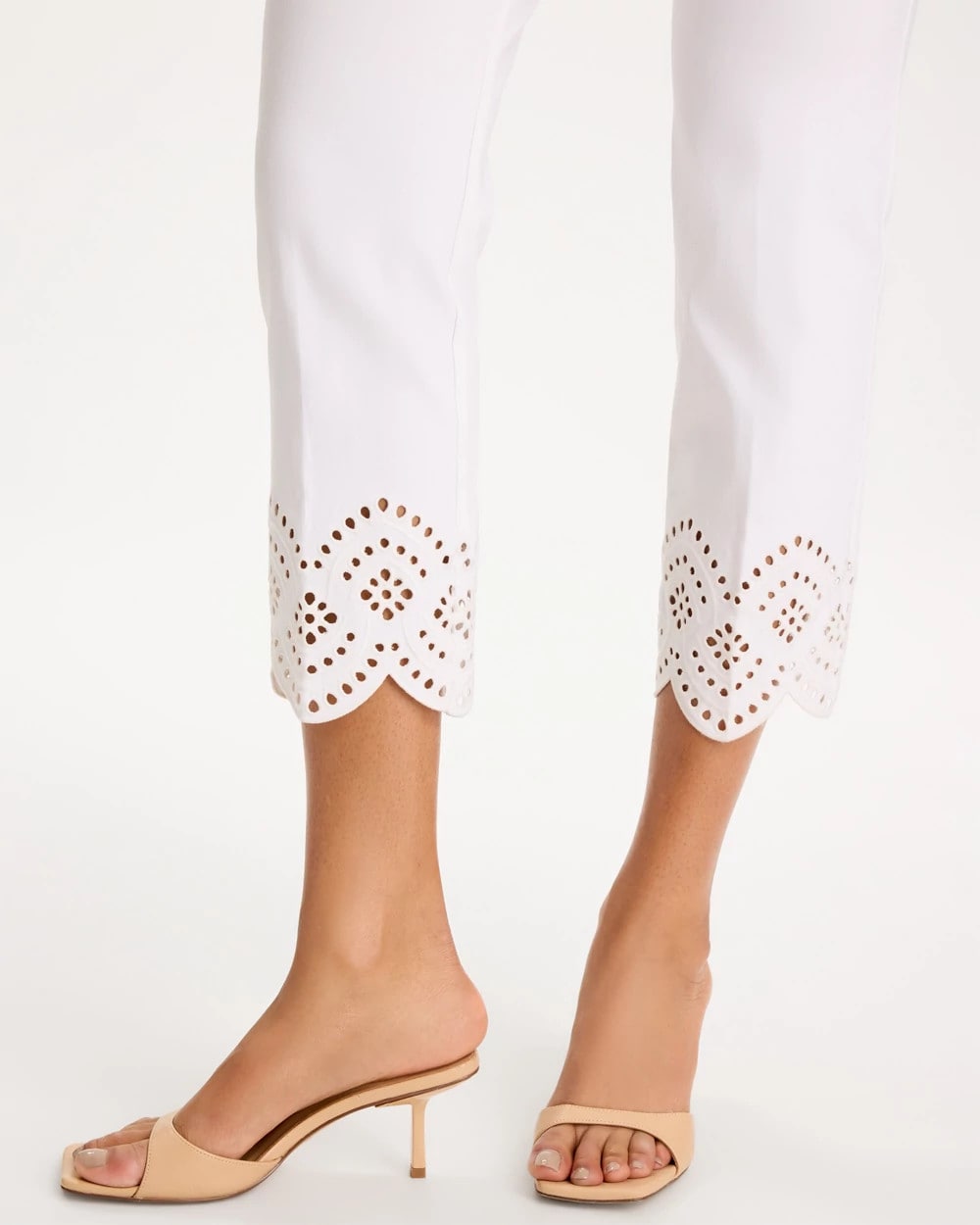 Petite Brigitte™ Slim Scalloped Ankle Pants Alabaster - Chico's