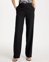 Pull-On Wide-Leg Linen Pants Black - Chico's