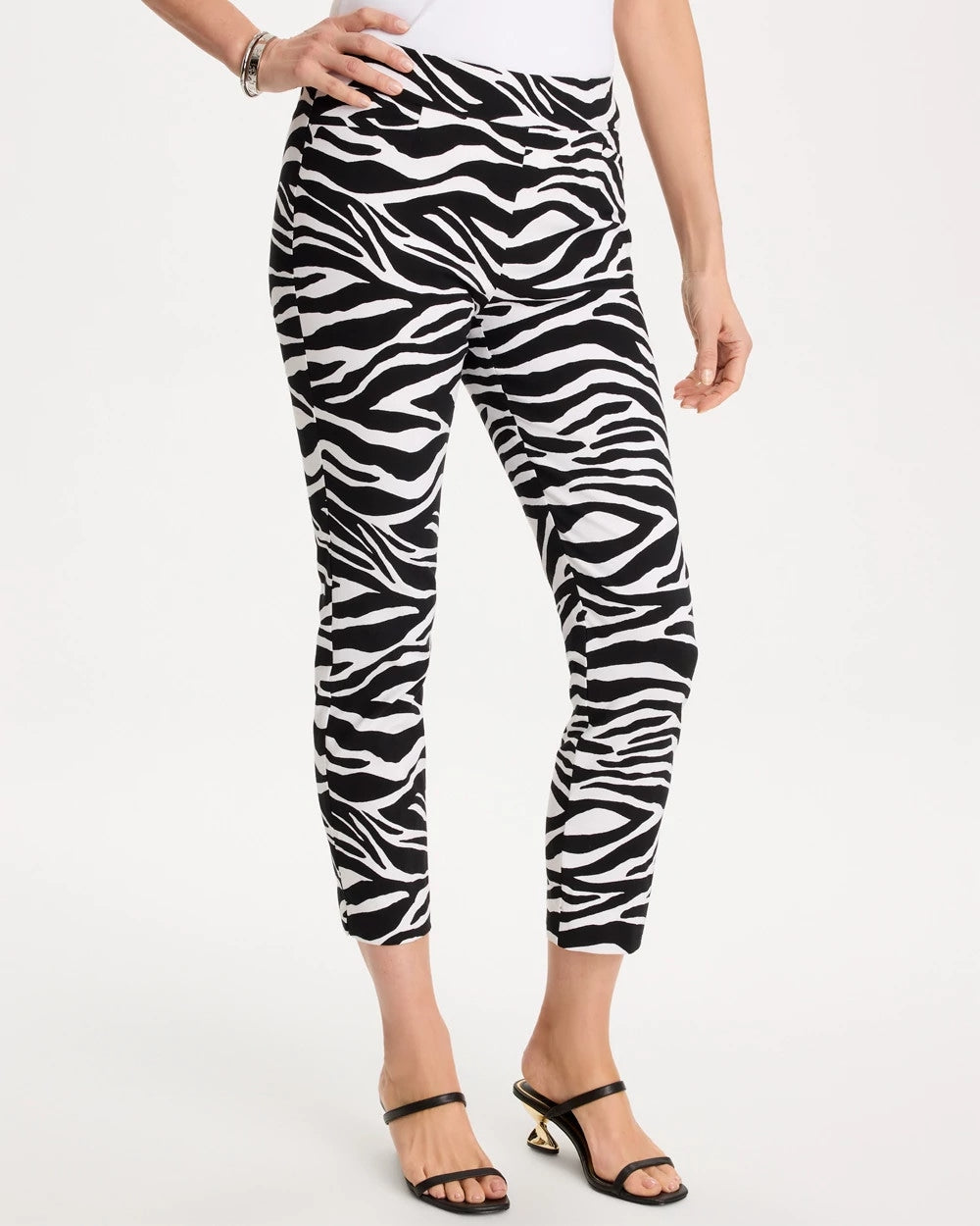Zebra Brigitte™ Slim Pull-On Crop Pant Black - Chico's