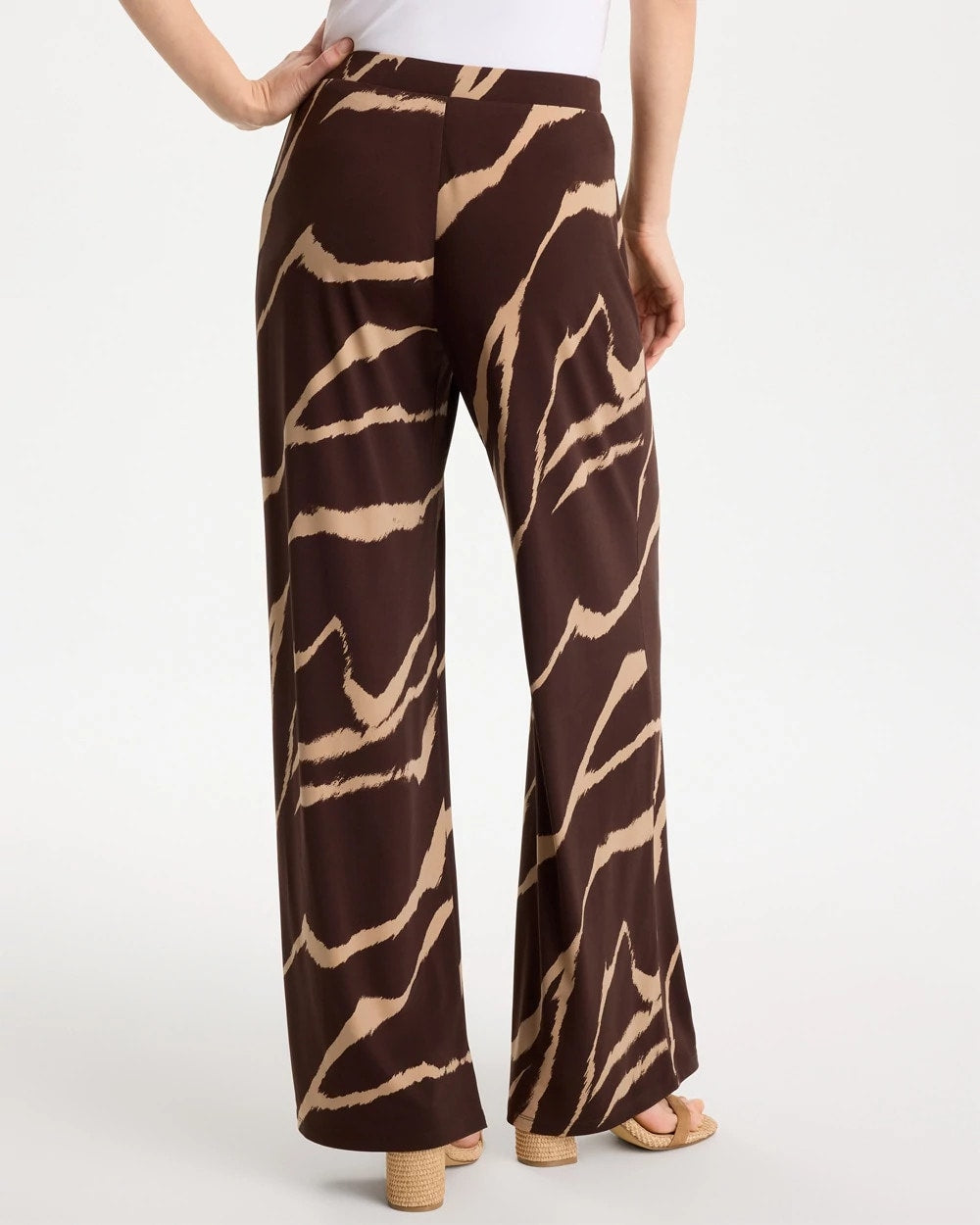 Travelers™ Zebra Knit Wide-Leg Pants Cocoa Bean - Chico's