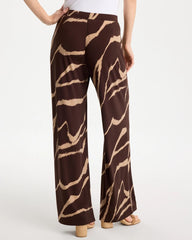 Travelers™ Zebra Knit Wide-Leg Pants Cocoa Bean - Chico's