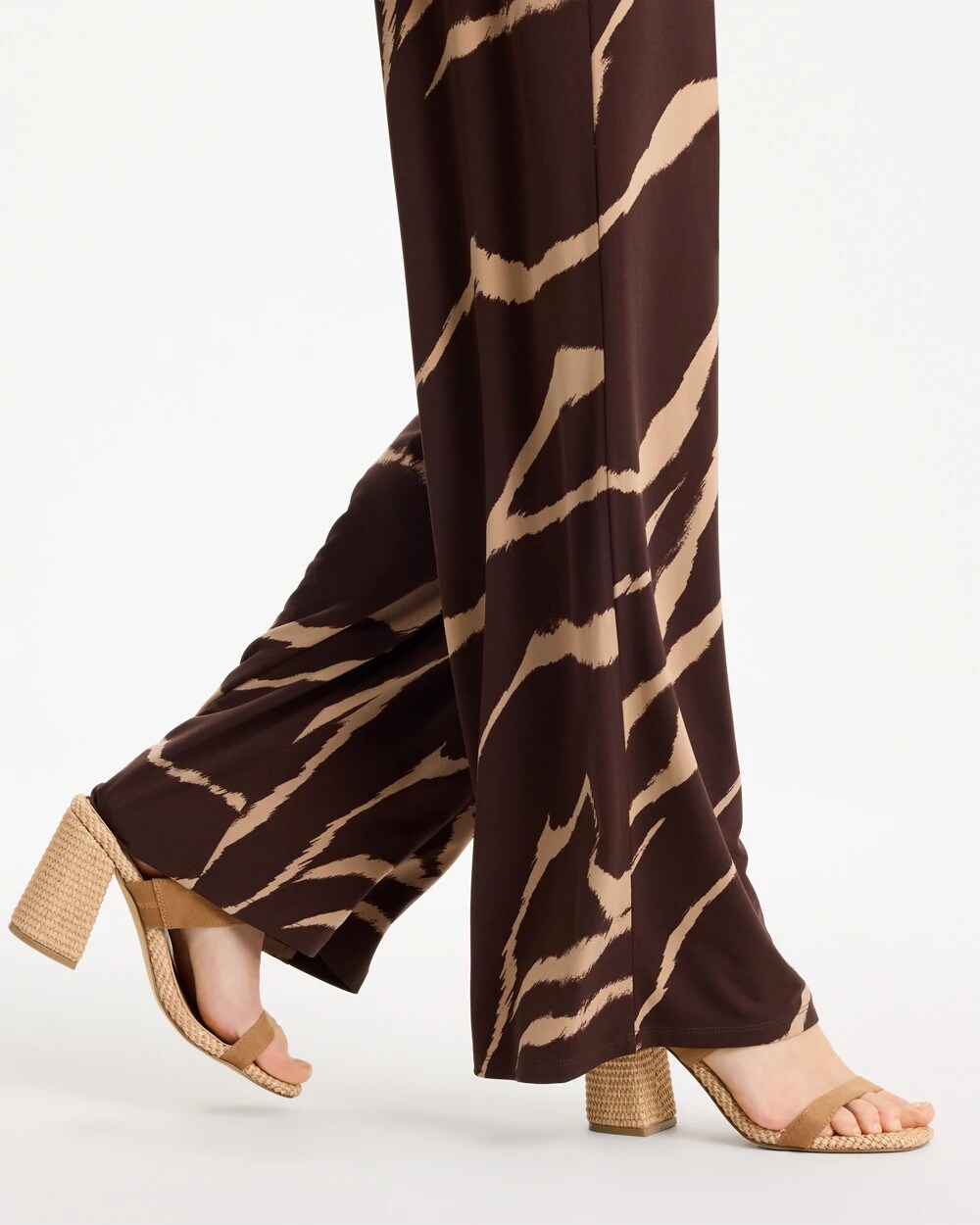 Travelers™ Zebra Knit Wide-Leg Pants Cocoa Bean - Chico's