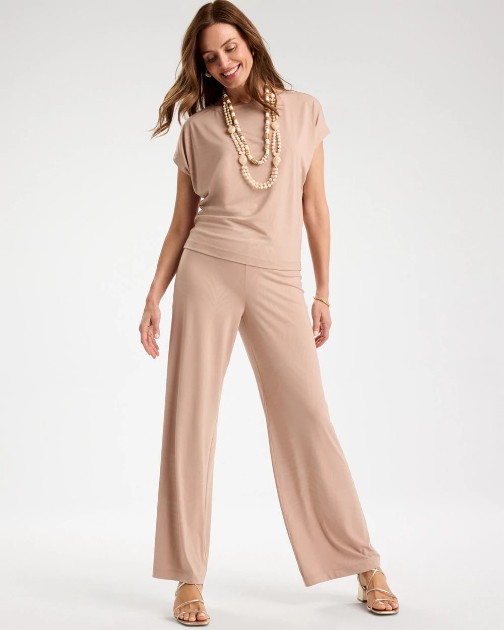 Travelers™ Palm Embossed Knit Pants Mocha Mousse - Chico's