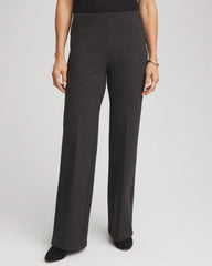Petite Juliet Wide Full-Length Ponte Pants Graphite Heather Gray - Chico's