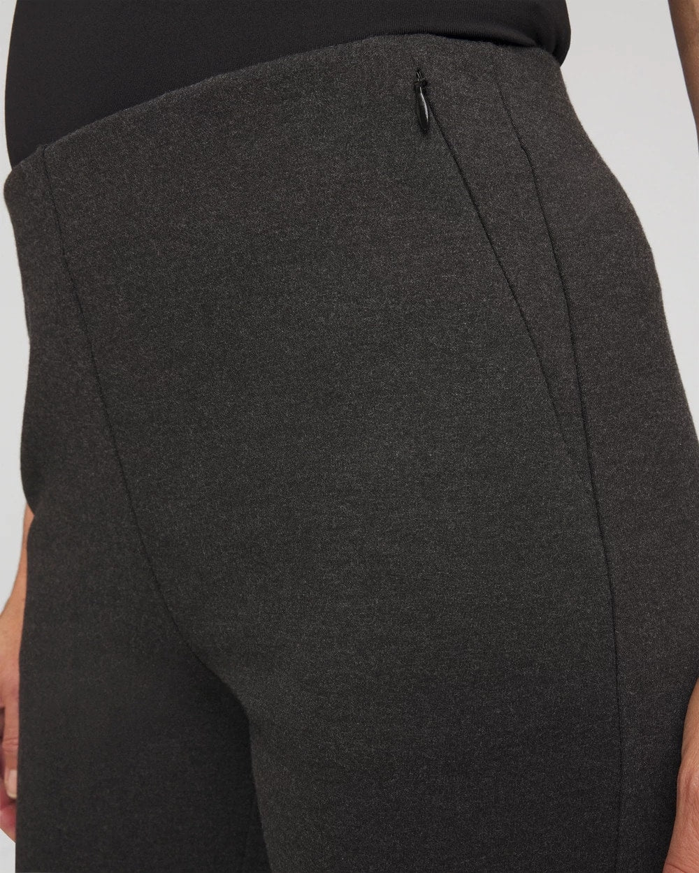 Petite Juliet Wide Full-Length Ponte Pants Graphite Heather Gray - Chico's