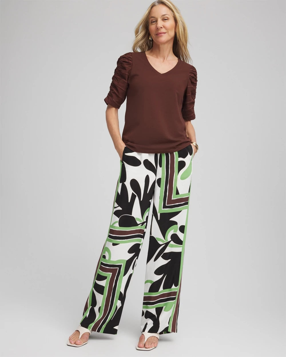 Printed Silky Soft Pants Ecru - Chico's