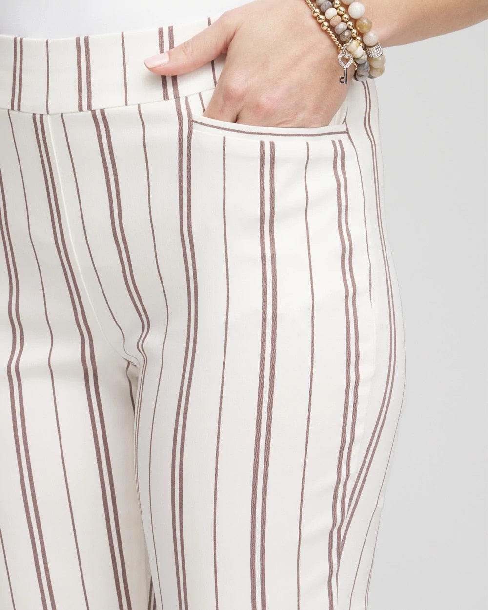 Petite Brigitte™ Striped Ankle Pants Alabaster - Chico's