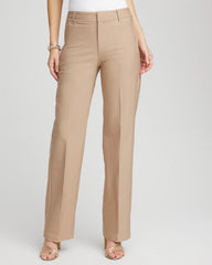 Petite Cotton Straight-Leg Trousers Cattail Brown - Chico's