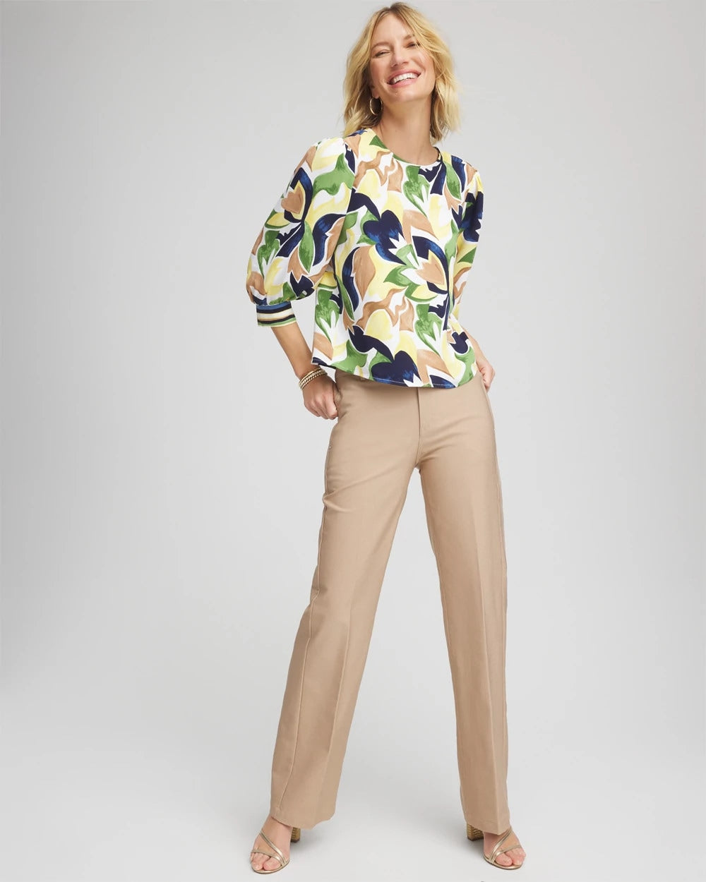 Petite Cotton Straight-Leg Trousers Cattail Brown - Chico's