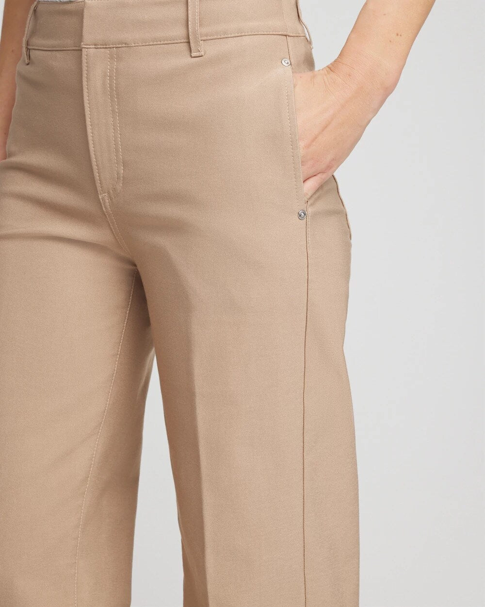 Petite Cotton Straight-Leg Trousers Cattail Brown - Chico's
