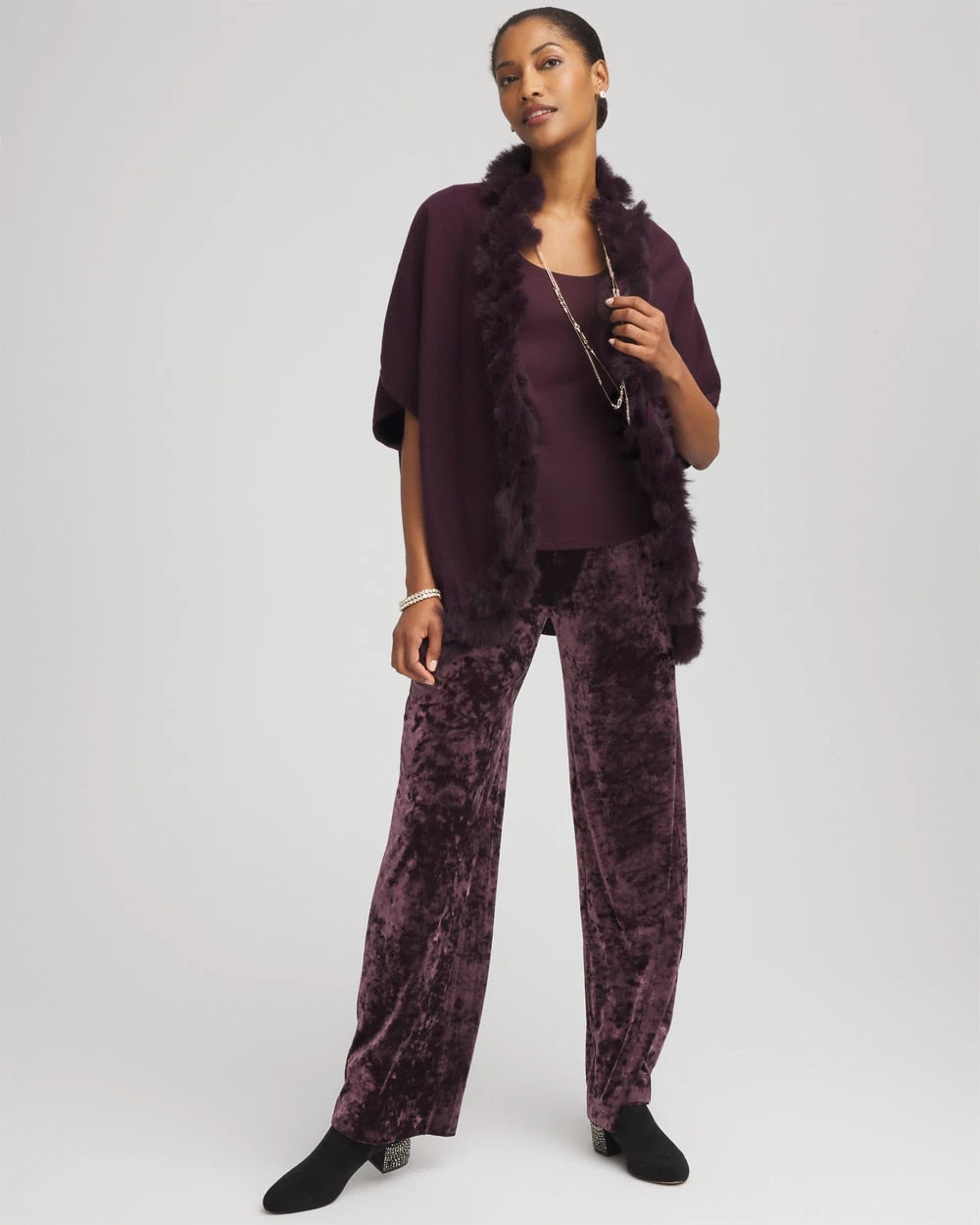 Crushed Velvet Wide-Leg Pants Night Bloom - Chico's