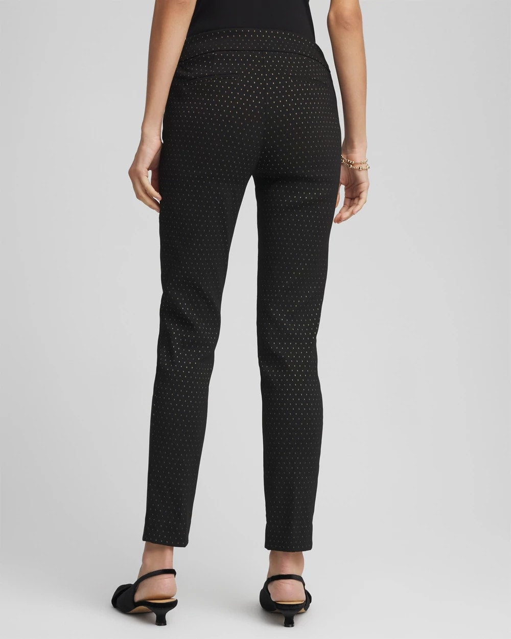 Brigitte™ Slim Ankle Jacquard Pants Black - Chico's