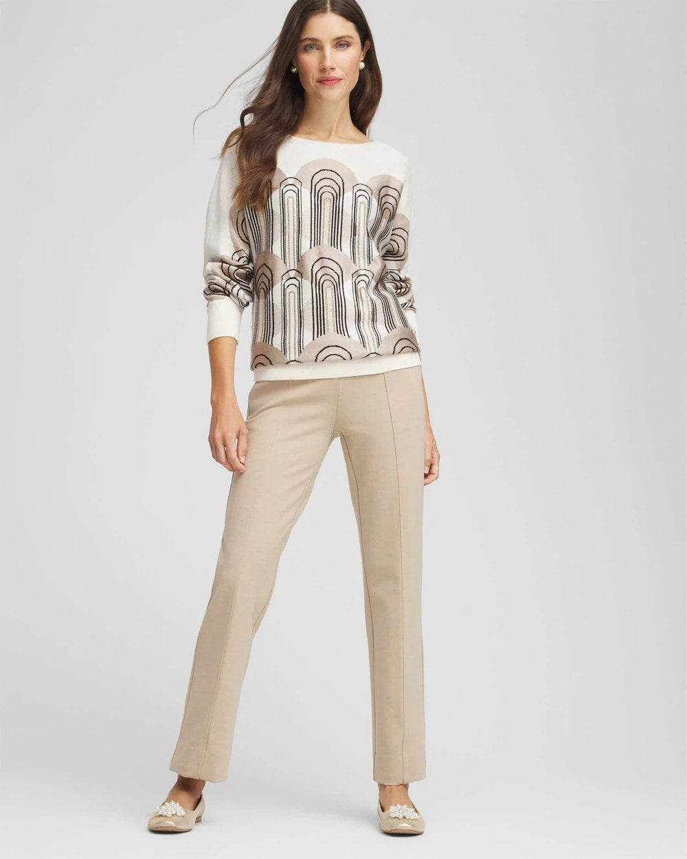 Juliet Straight Ankle Pants Taupe Heather - Chico's