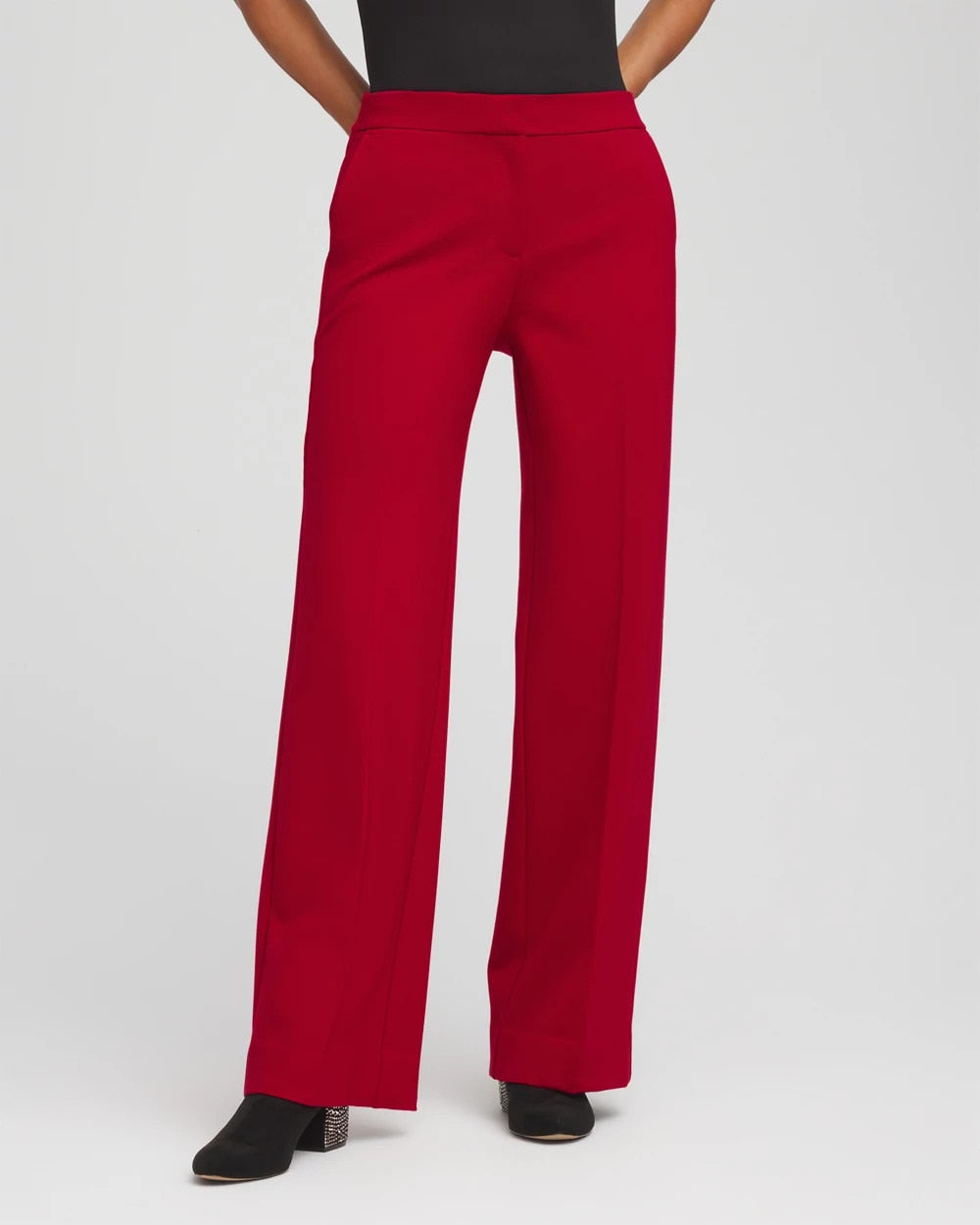 Emme Wide-Leg Trouser Ponte Pants Carmine Red - Chico's