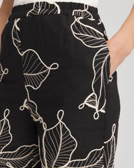 Embroidered Wide-Leg Cropped Pants Black - Chico's