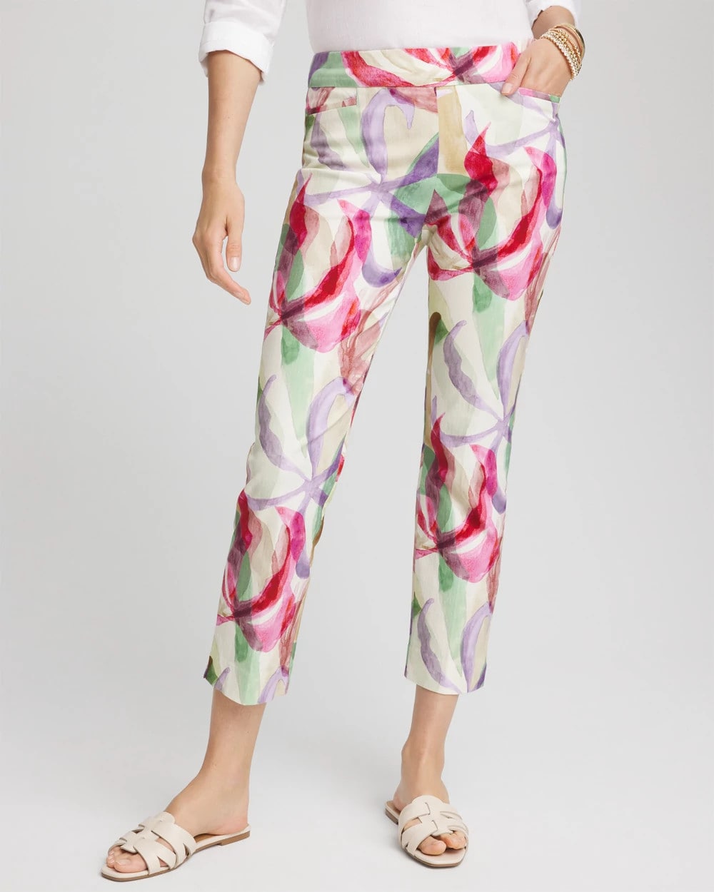 Brigitte™ Slub Slim Cropped Pants Ecru - Chico's